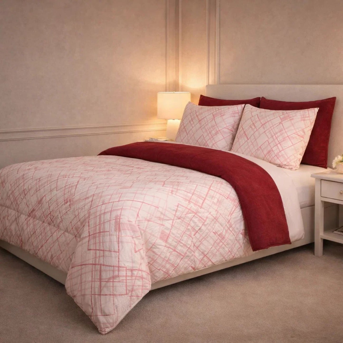Comforter 6 Pcs Set Prime Rest Poly Bag - Pink Salt Colour