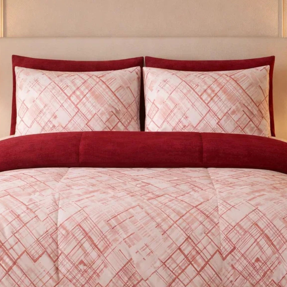 Comforter 6 Pcs Set Prime Rest Poly Bag - Pink Salt Colour