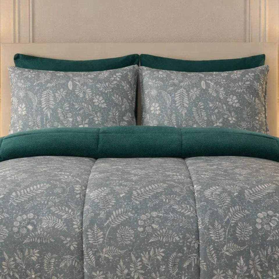 Comforter 6 Pcs Set Prime Rest Poly Bag - Dark Green Colour