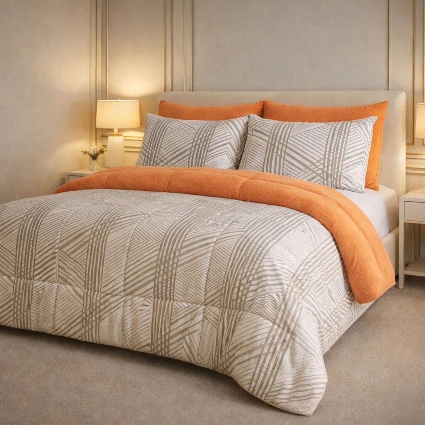 Comforter 6 Pcs Set Prime Rest Poly Bag - Greige Colour
