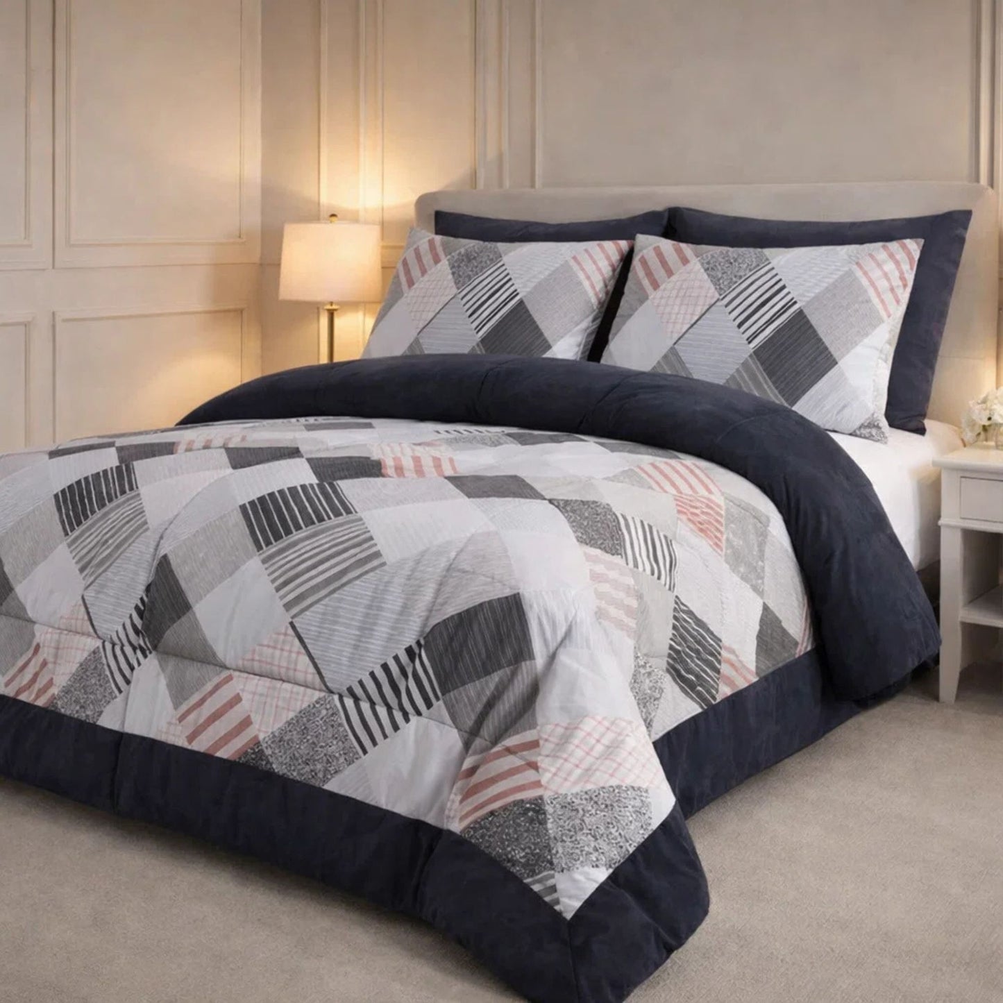 Comforter 6 Pcs Set Prime Rest Poly Bag - Black Colour