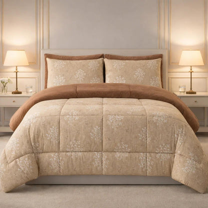 Comforter 6 Pcs Set Prime Rest Poly Bag - Taupe Colour