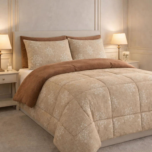 Comforter 6 Pcs Set Prime Rest Poly Bag - Taupe Colour