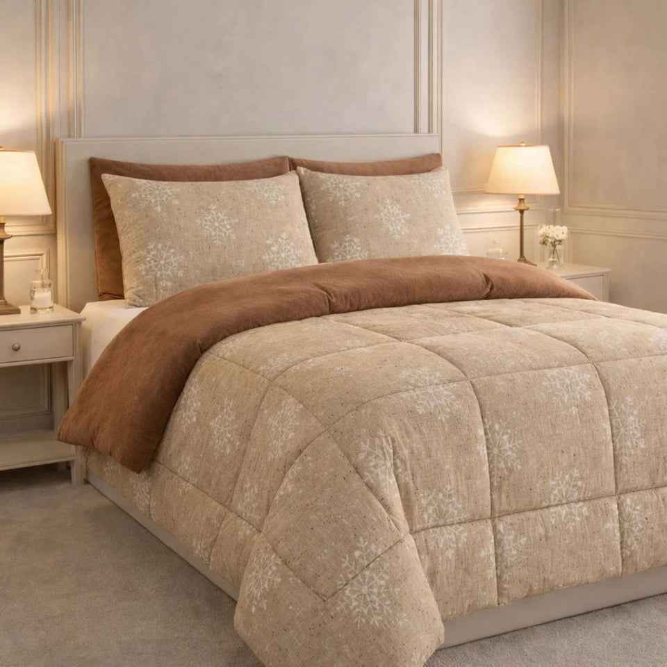 Comforter 6 Pcs Set Prime Rest Poly Bag - Taupe Colour