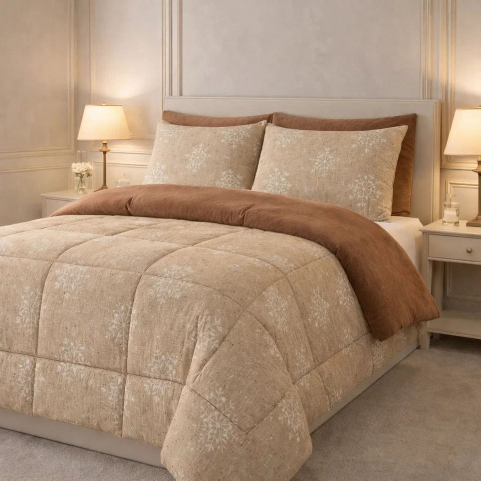 Comforter 6 Pcs Set Prime Rest Poly Bag - Taupe Colour