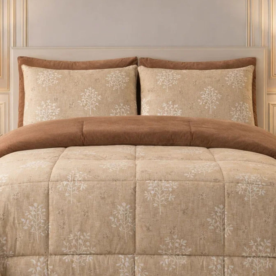 Comforter 6 Pcs Set Prime Rest Poly Bag - Taupe Colour