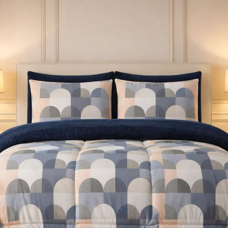Comforter 6 Pcs Set Prime Rest Poly Bag - Navy Blue Colour