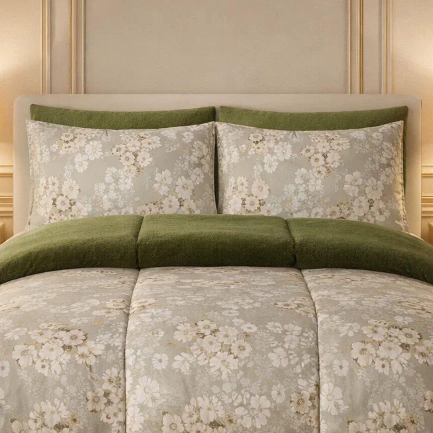 Comforter 6 Pcs Set Prime Rest Poly Bag - Olive Green Colour