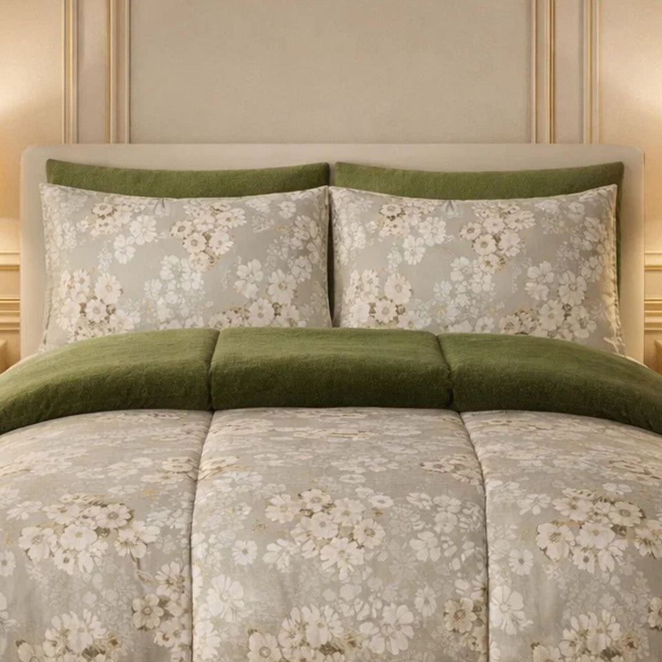 Comforter 6 Pcs Set Prime Rest Poly Bag - Olive Green Colour