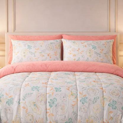 Comforter 6 Pcs Set Prime Rest Poly Bag - Coral Pink Colour