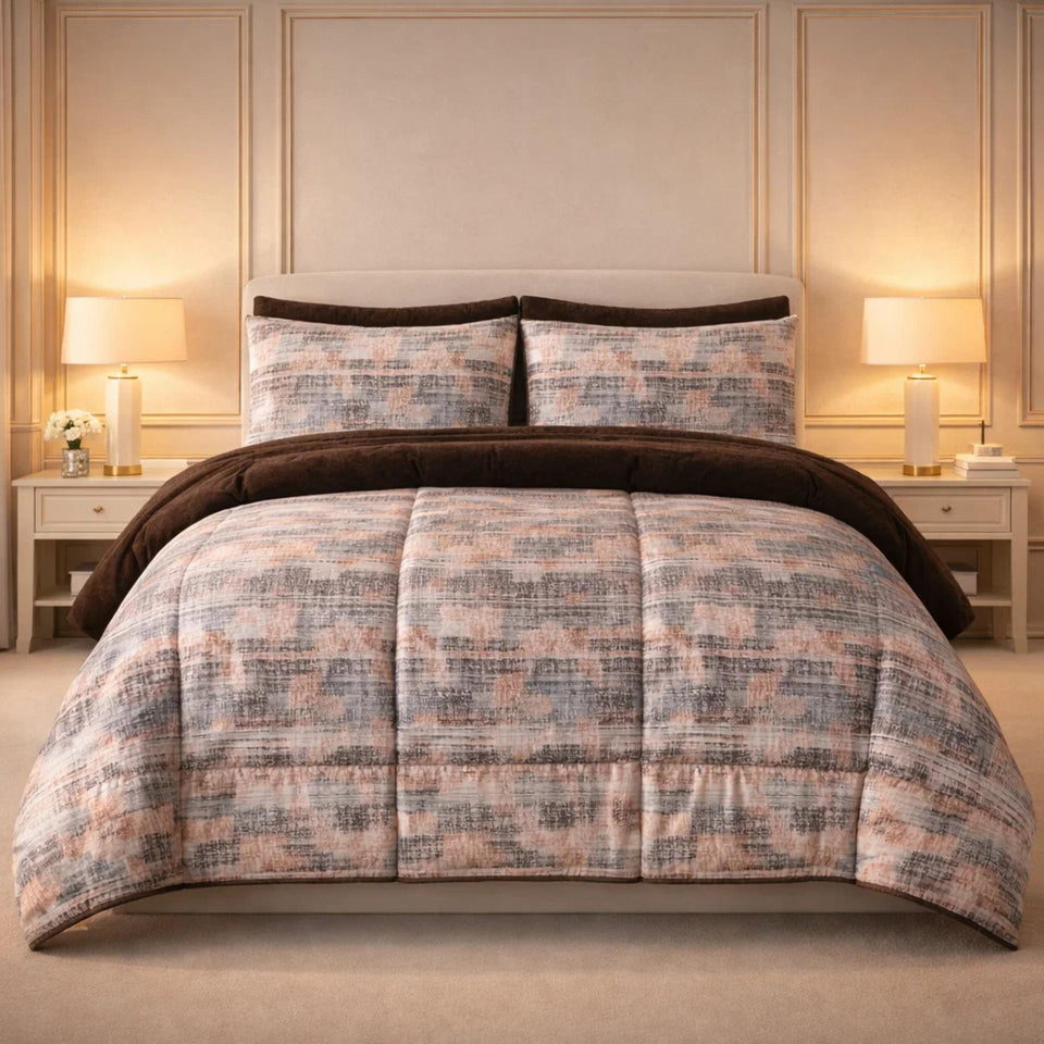 Comforter 6 Pcs Set Prime Rest Poly Bag - Dark Walnut Colour