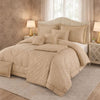 Comforter 9 Pcs Set Honey Weave Luxe Poly Bag - Beige Colour