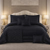 Comforter 9 Pcs Set Honey Weave Luxe Poly Bag - Black Colour