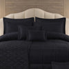 Comforter 9 Pcs Set Honey Weave Luxe Poly Bag - Black Colour