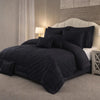 Comforter 9 Pcs Set Honey Weave Luxe Poly Bag - Black Colour