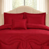 Comforter 9 Pcs Set Honey Weave Luxe Poly Bag - Rudy Red Colour