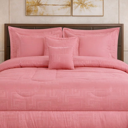 Comforter 9 Pcs Cotton Craft Textura Set Poly Bag - Flamingo Pink Colour