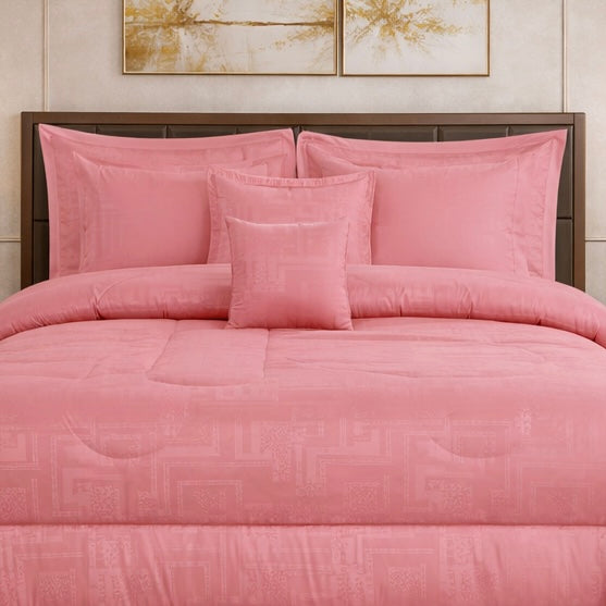Comforter 9 Pcs Cotton Craft Textura Set Poly Bag - Flamingo Pink Colour