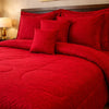 Comforter 9 Pcs Cotton Craft Textura Set Poly Bag - Dark Red Colour