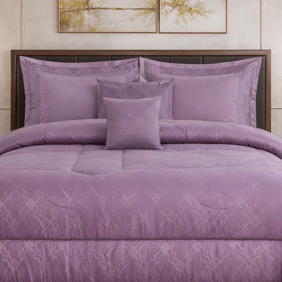 Comforter 9 Pcs Cotton Craft Textura Set Poly Bag - Purple Colour