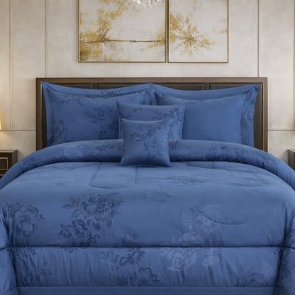 Comforter 9 Pcs Cotton Craft Textura Set Poly Bag - Blue Colour