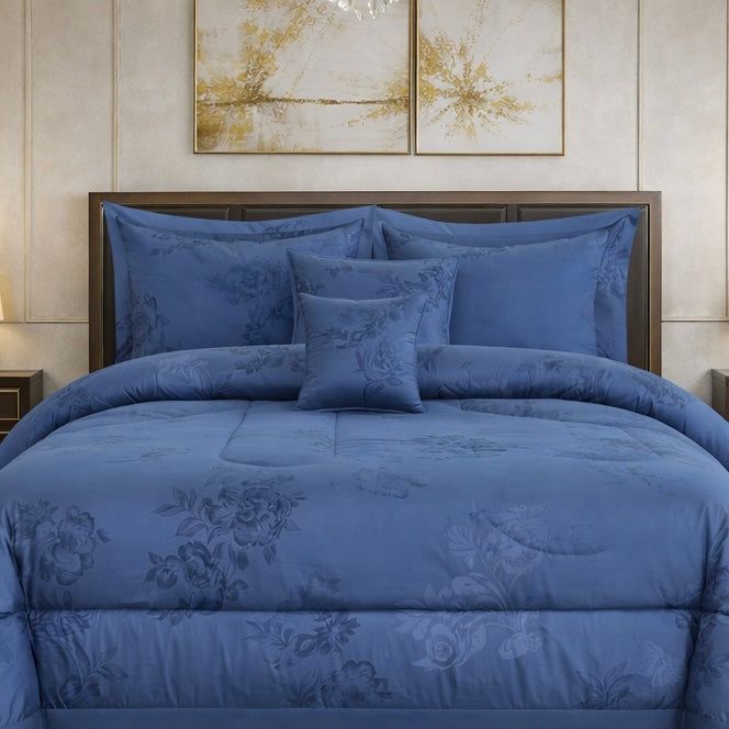 Comforter 9 Pcs Cotton Craft Textura Set Poly Bag - Blue Colour