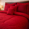 Comforter 9 Pcs Cotton Craft Textura Set Poly Bag - Red Colour