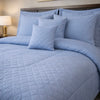 Comforter 9 Pcs Cotton Craft Textura Set Poly Bag - Sky Blue Colour