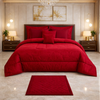 Comforter 9 Pcs Cotton Craft Textura Set Poly Bag - Red Colour
