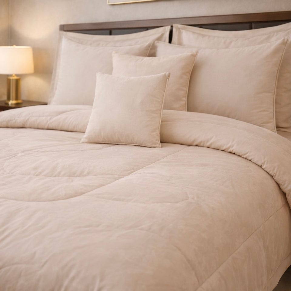 Comforter 9 Pcs Cotton Craft Textura Set Poly Bag - Oatmeal Colour
