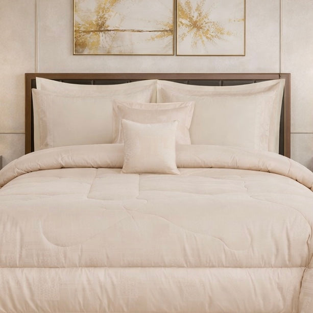 Comforter 9 Pcs Cotton Craft Textura Set Poly Bag - Oatmeal Colour