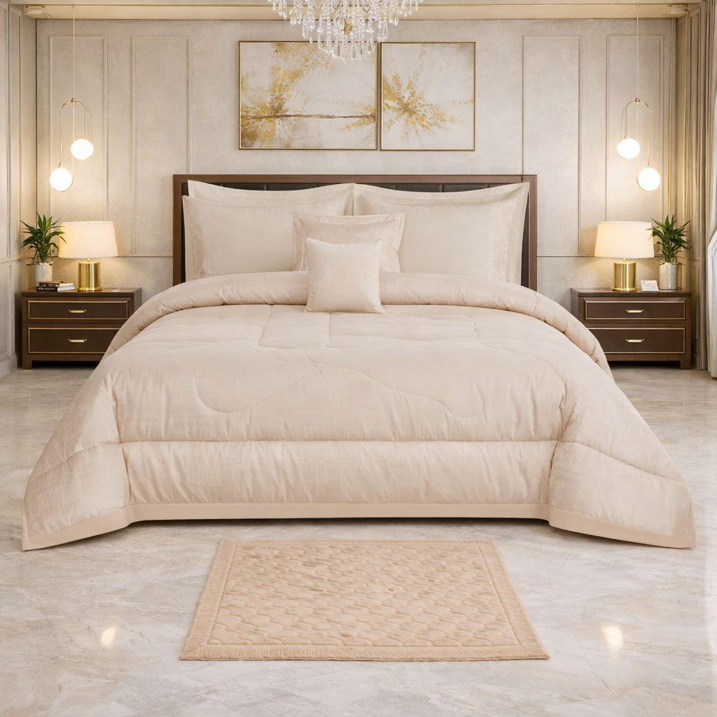 Comforter 9 Pcs Cotton Craft Textura Set Poly Bag - Oatmeal Colour