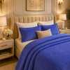 Crest Cashmere Fleece Blanket King Size - Blue Colour