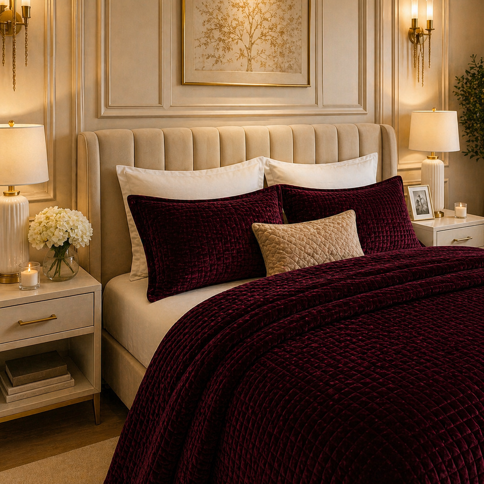 Crest Cashmere Fleece Blanket King Size - Charcoal Rose Colour