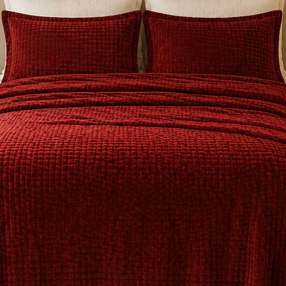 Crest Cashmere Fleece Blanket King Size - Maroon Colour
