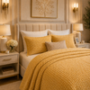 Crest Cashmere Fleece Blanket King Size - Golden Colour