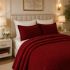 Crest Cashmere Fleece Blanket King Size - Maroon Colour