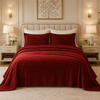 Crest Cashmere Fleece Blanket King Size - Maroon Colour