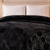Drift Atlanta Double Bed Cloudy 2 Ply Blanket In Poly - Black Colour