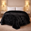 Drift Atlanta Double Bed Cloudy 2 Ply Blanket In Poly - Black Colour