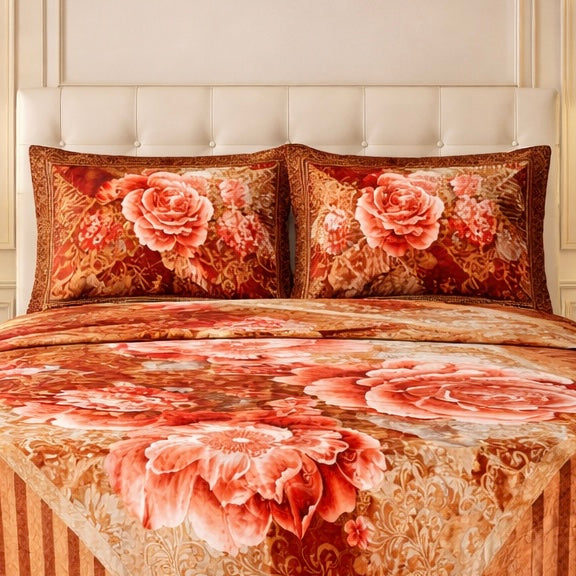 Estella Signature 3 Pcs Bed Spread Set Box - Rust Orange Colour
