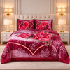 Estella Signature  3 Pcs Bed Spread Set Box - Crimson berry Colour