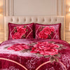 Estella Signature  3 Pcs Bed Spread Set Box - Crimson berry Colour