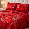 Estella Signature 3 Pcs Bed Spread Set Box - Ruby Red Colour
