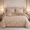 Gold Living Signature Quilted 5 Pcs Bed Spread Set Poly Bag - Bronze Colour