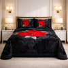 Florent Weave Cloud 4 Pcs Bed Spread Cloudy Set Box - Black Colour