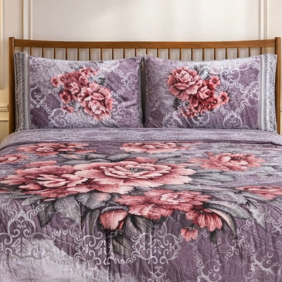 Florent Weave Cloud 4 Pcs Bed Spread Cloudy Set Box - Grey Colour