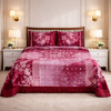 Florent Weave Cloud 4 Pcs Bed Spread Cloudy Set Box - Mahroon Colour