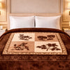 Florent Weave Double Bed 2 Ply Blanket in Poly Bag - Brown Colour