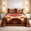 Floridian Weave 4 Pcs Bed Spread Set Box - Brown Colour